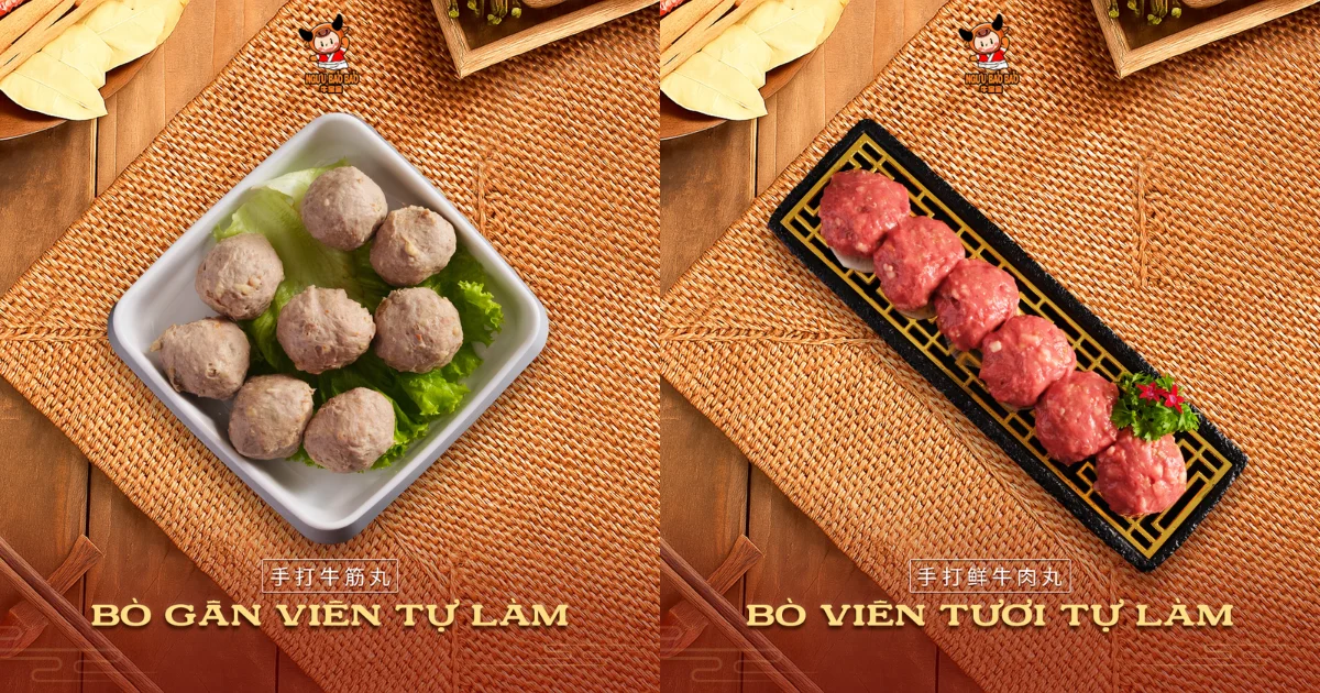 Bò viên tươi & Bò gân viên Ngưu Bảo Bảo Tinh hoa từ sự chỉn chu và tử tế
